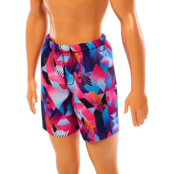 🆕 Barbie Beach Ken Doll with Blond Hair Wearing Purple Swimsuit and Beach Toys - Picture 4 of 6